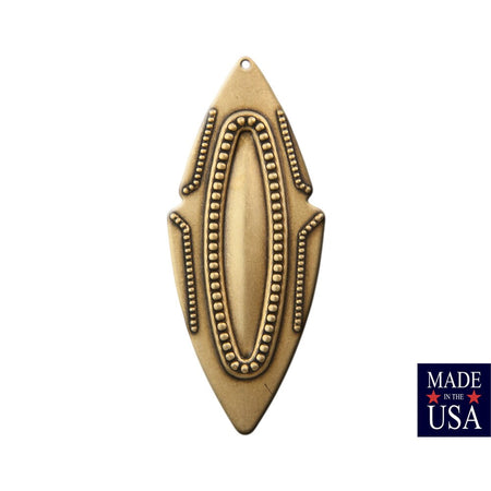 1 Hole Large Brass Ox Southwestern Drop / Pendant 63x27mm (4) mtl473B