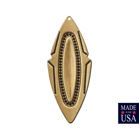 1 Hole Large Brass Ox Southwestern Drop / Pendant 63x27mm (4) mtl473B