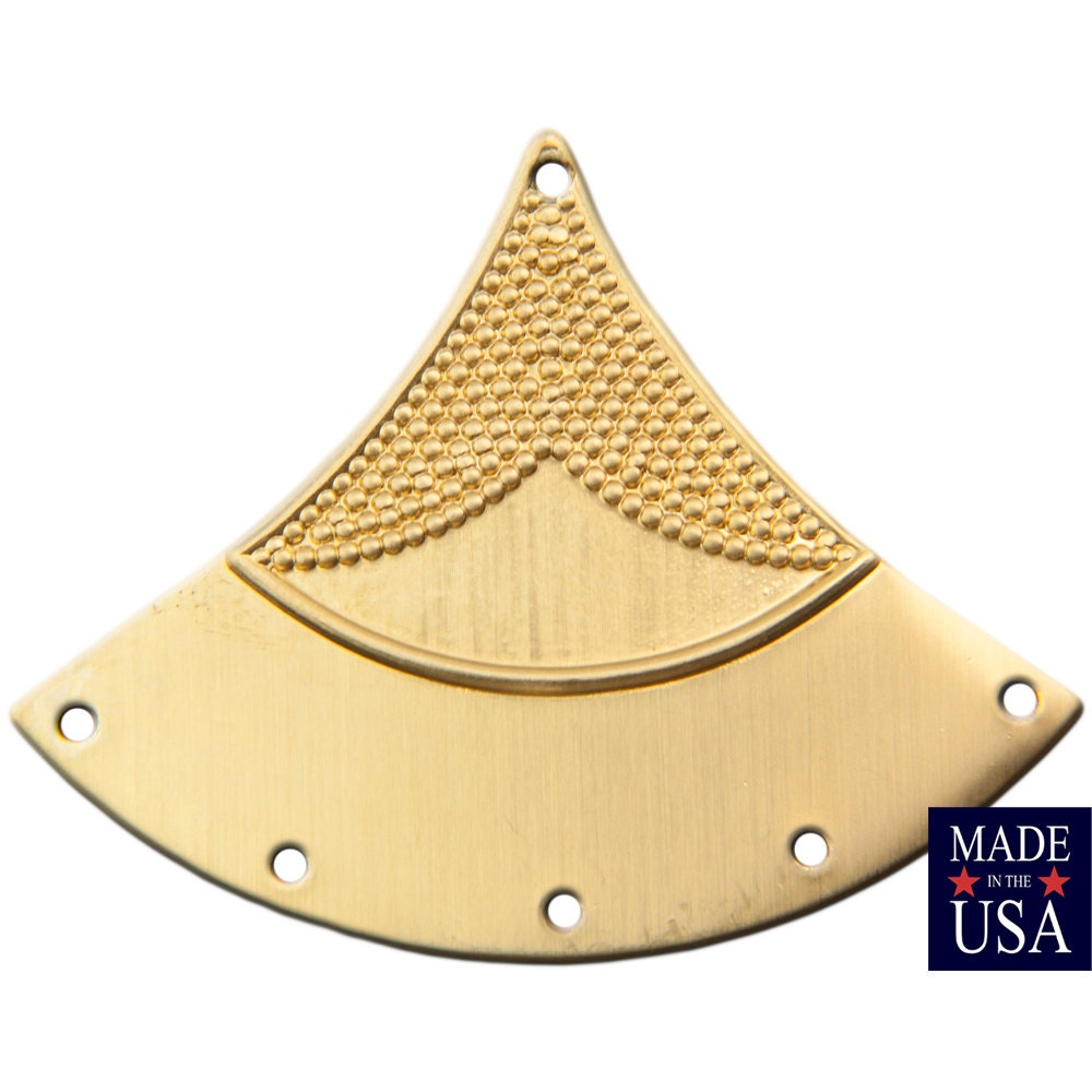 6 Hole Raw Brass Dapped Triangle Tribal Pendant Connector (4) mtl180