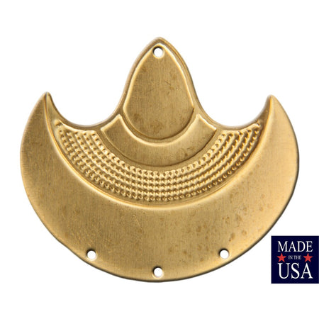 4 Hole Raw Brass Dapped Swooped Tribal Pendant Connector (4) mtl180B