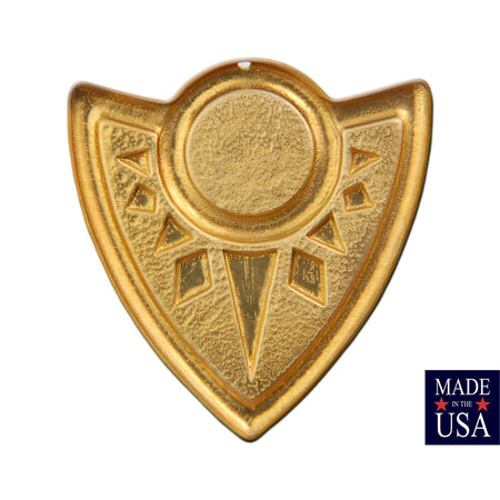 1 Hole Raw Brass Tribal Shield Pendant 14mm Setting (2) mtl172