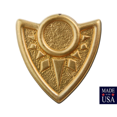 1 Hole Raw Brass Tribal Shield Pendant 14mm Setting (2) mtl172