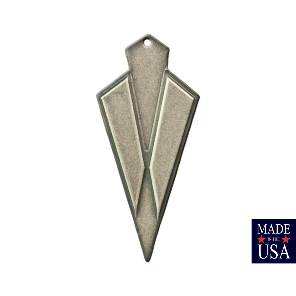 1 Hole Sterling Silver Ox Large Layered Deco Pendant (4) 51x24mm mtl480C