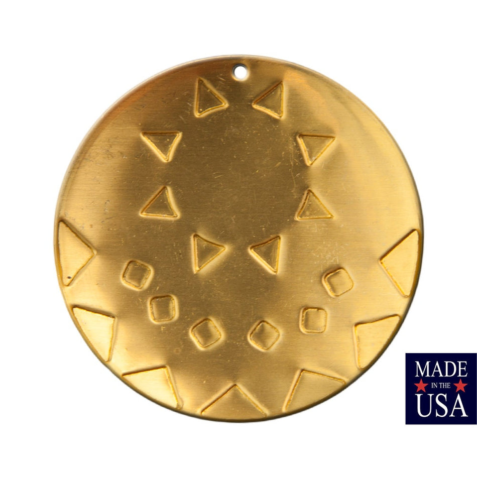 1 Hole Raw Brass Southwestern Drop / Pendant with 18mm Setting (2) mtl483A