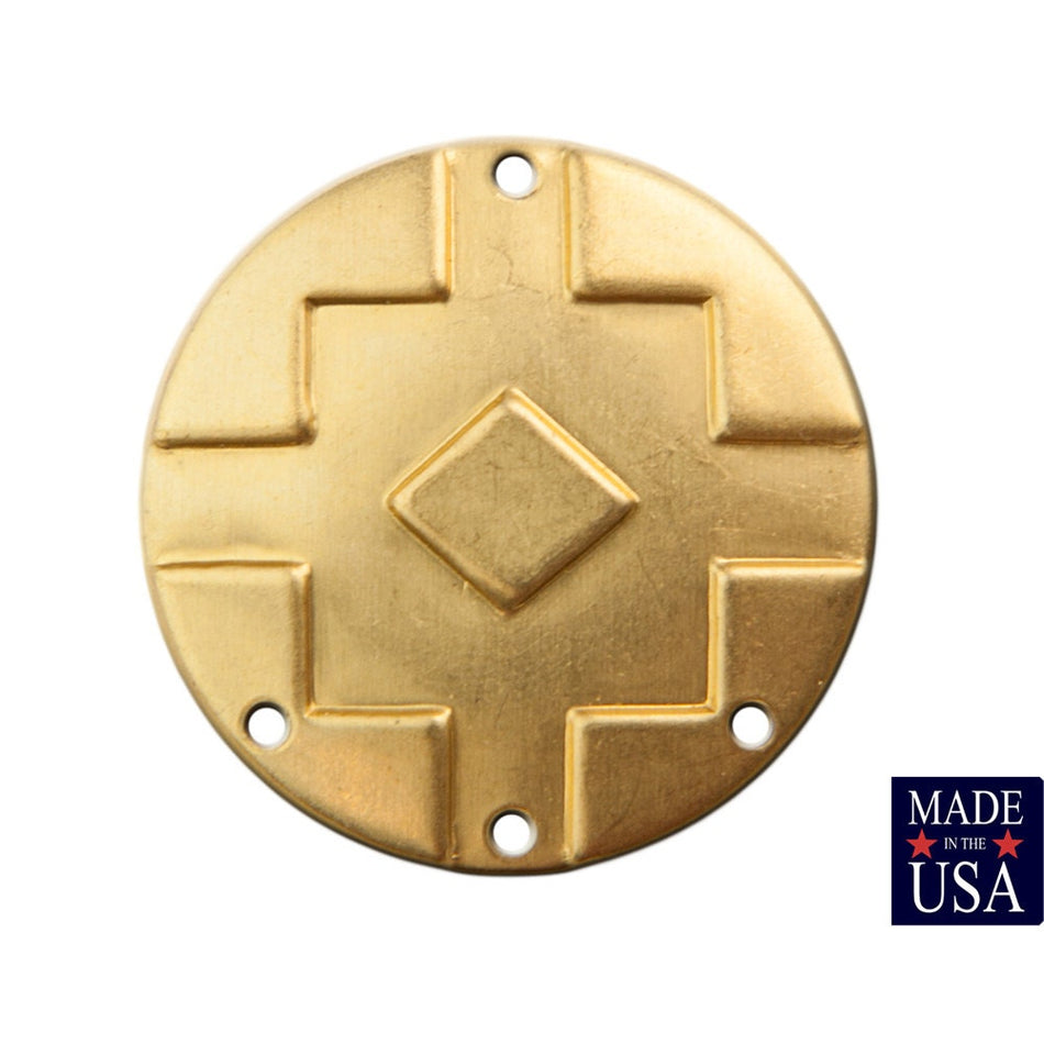 4 Hole Raw Brass Southwestern Drop / Pendant 17mm (6) mtl486B