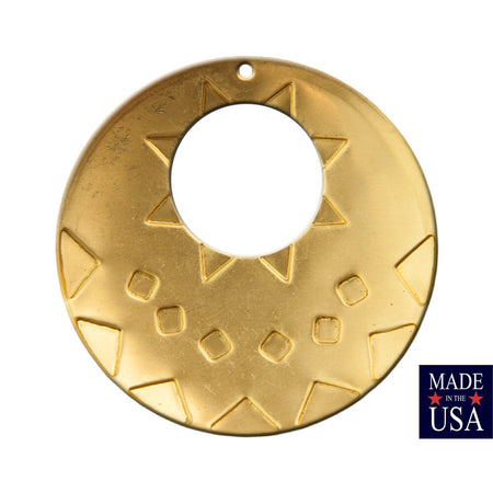 1 Hole Cutout Raw Brass Southwestern Drop / Pendant 48mm (2) mtl487A