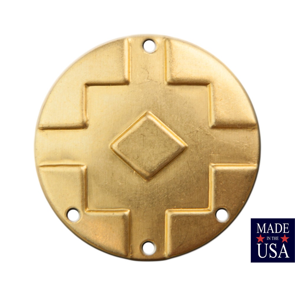 4 Hole Raw Brass Southwestern Drop / Pendant 25mm (4) mtl474C