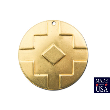 1 Hole Raw Brass Southwestern Drop / Pendant 17mm (6) mtl486A