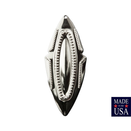 1 Hole Large Silver Plated Southwestern Drop / Pendant 63x27mm (4) mtl473C