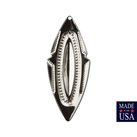 1 Hole Large Silver Plated Southwestern Drop / Pendant 63x27mm (4) mtl473C