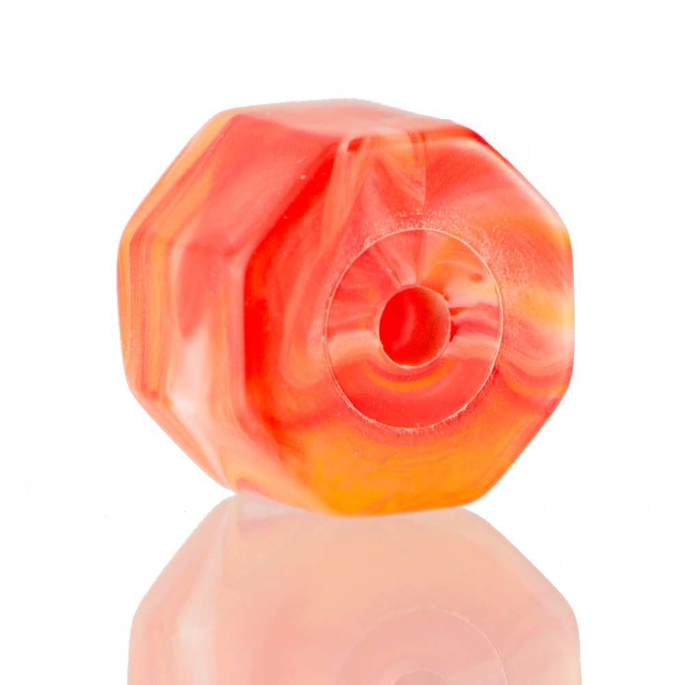 Vintage Orange Marbled Octagon Lucite Beads bds676