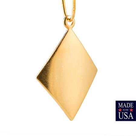 1 Loop Gold Plated Dapped Diamond Charm Pendant (6) mtl435D
