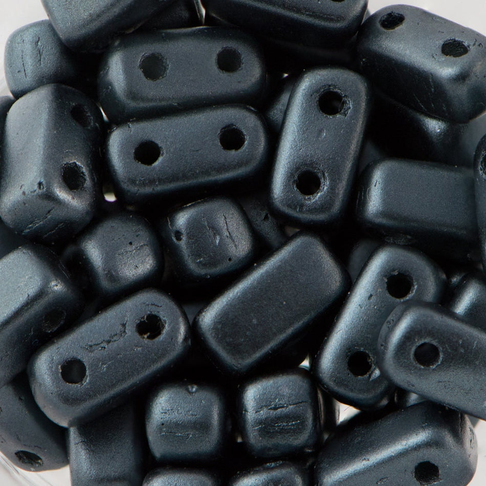3/6mm Pearl Coat Charcoal Czech Mate Brick Beads (50)