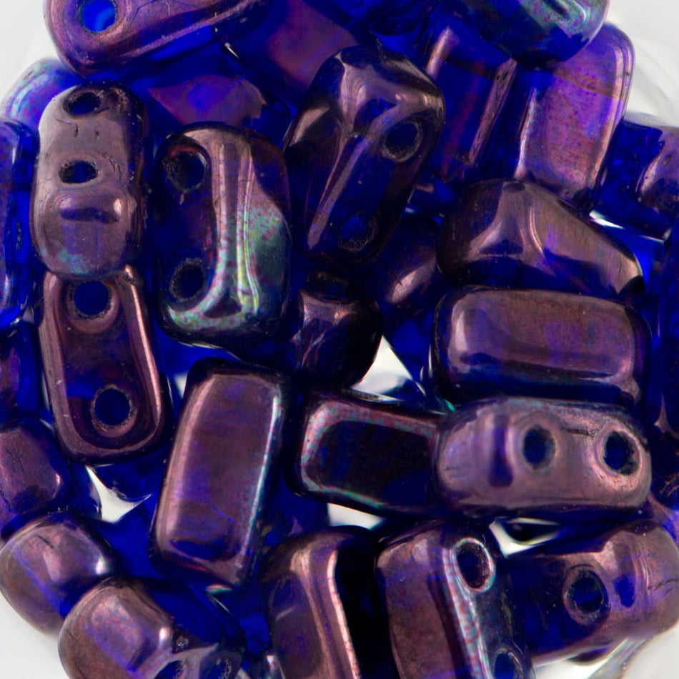 3/6mm Cobalt Vega Czech Mate Brick Beads (50)