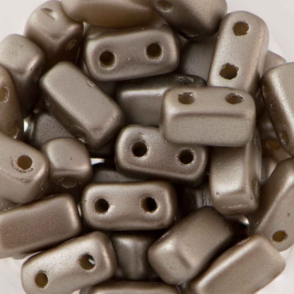 3/6mm Pearl Coat Brown Sugar Czech Mate Brick Beads (50)
