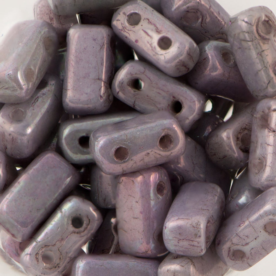 3/6mm Luster Opaque Amethyst Czech Mate Brick Beads (50)