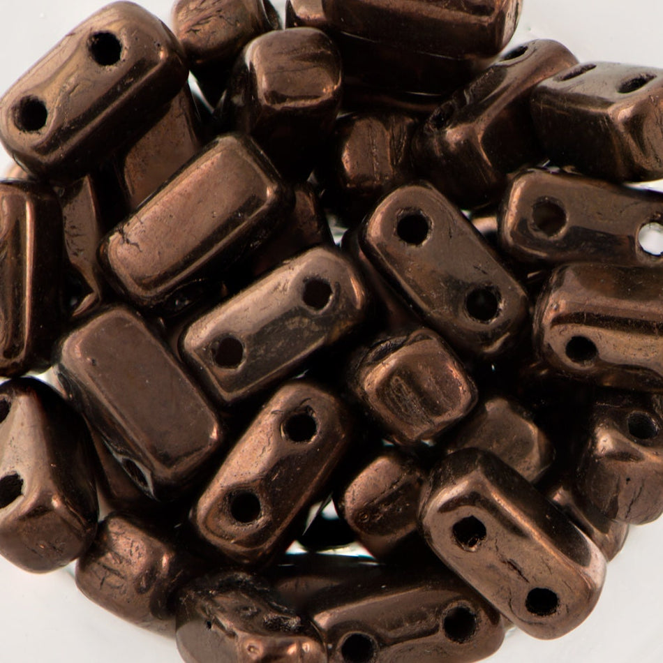 3/6mm Dark Bronze Czech Mate Brick Beads (50)