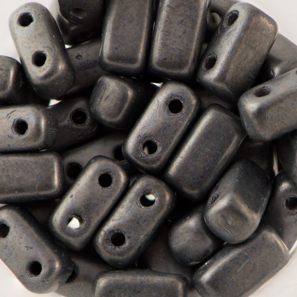 3/6mm Matte Hematite Czech Mate Brick Beads (50)