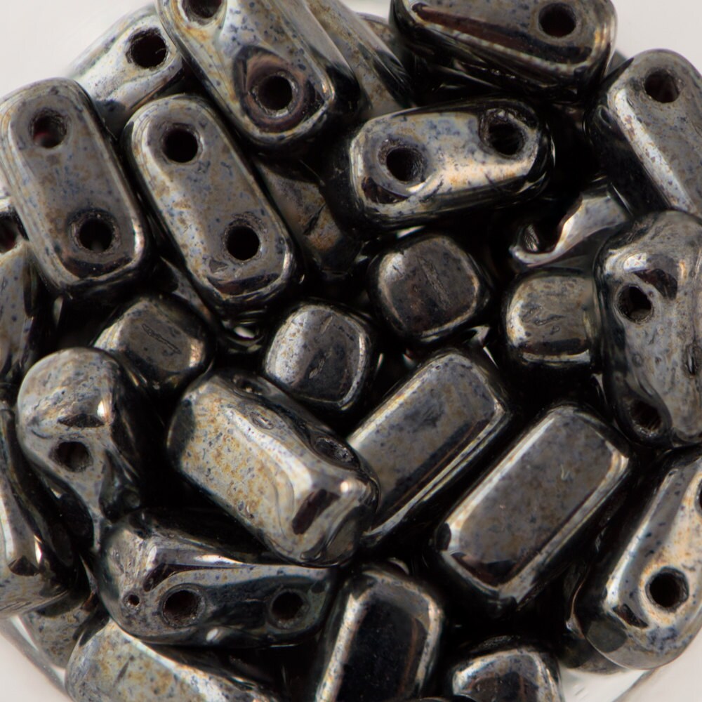 3/6mm Hematite Czech Mate Brick Beads (50)