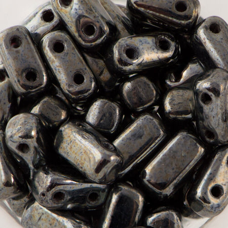 3/6mm Hematite Czech Mate Brick Beads (50)