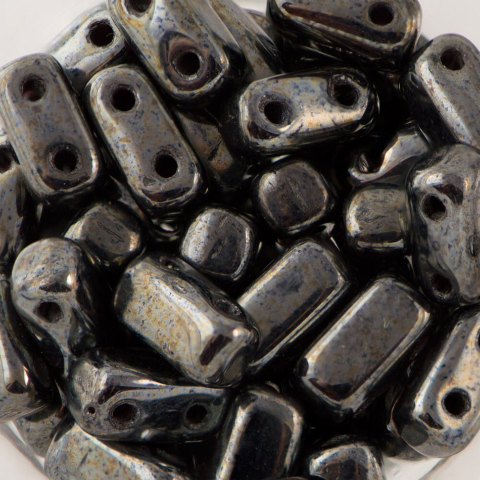 3/6mm Hematite Czech Mate Brick Beads (50)