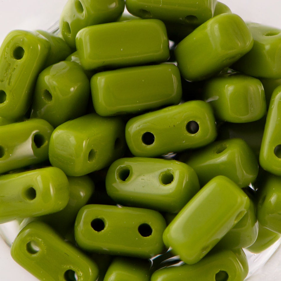 3/6mm Opaque Olive Czech Mate Brick Beads (50)