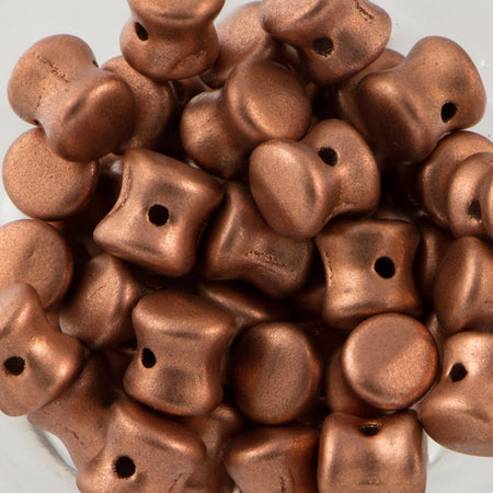 6x4mm Matte Copper Preciosa Czech Pellet Glass Beads (50)