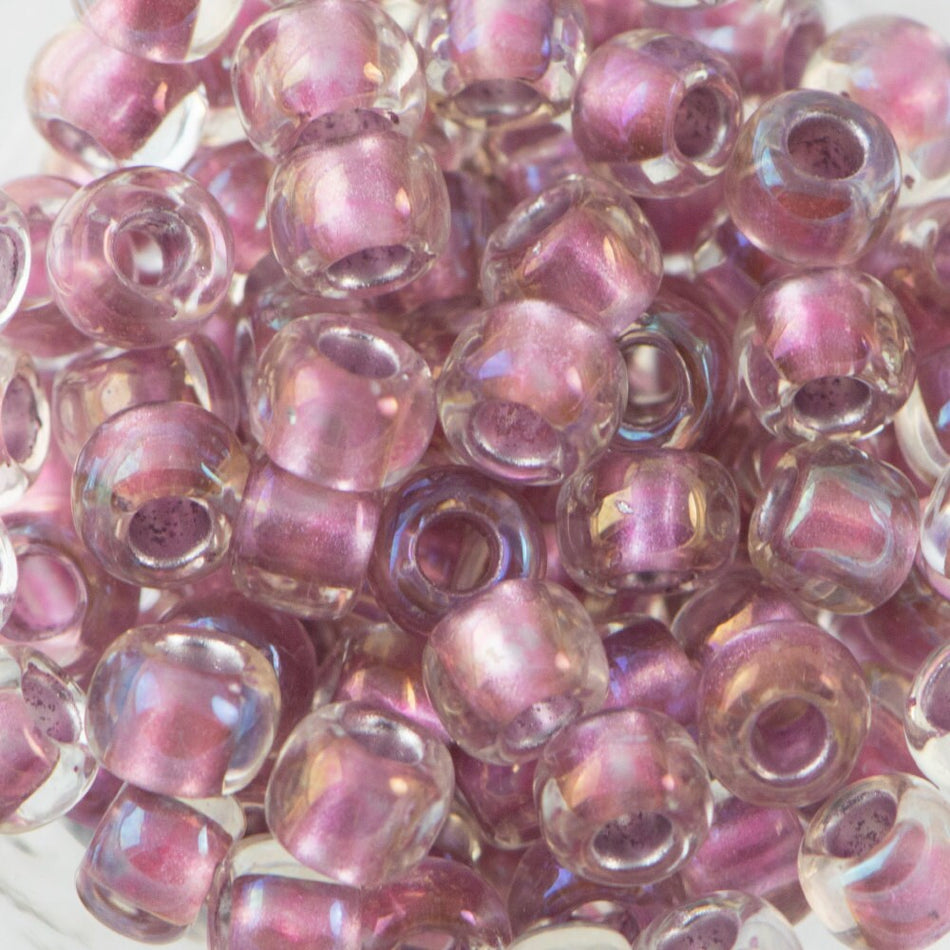 6/0 TOHO ROUND Inside Color Crystal / Rose Gold Lined Seed Bead (8g)
