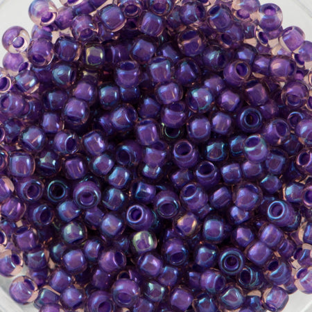 11/0 TOHO ROUND Inside Color Rainbow Rosaline / Opaque Purple Lined Seed Bead (8g)