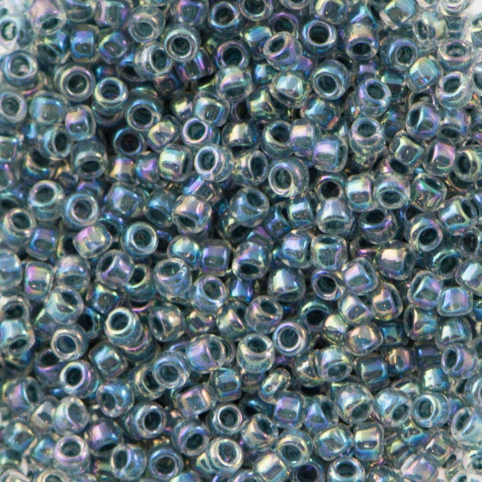 15/0 TOHO ROUND Inside Color Rainbow Crystal / Montana Blue Seed Bead (8g)