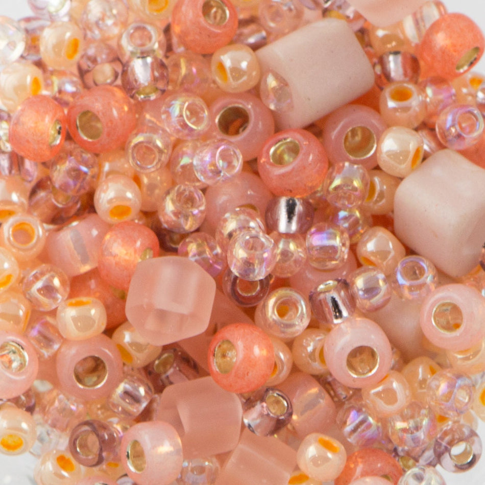 ASSORTED TOHO Seed Bead Piichi Mix - Peach (8g)