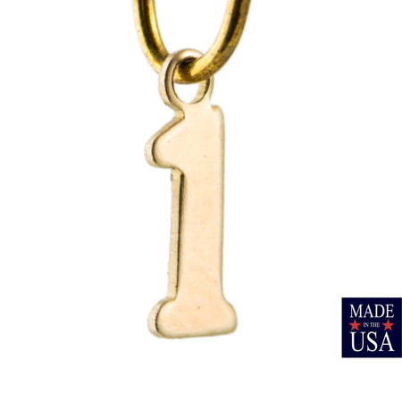 Raw Brass Number One Charm Drops 10x4mm (10) chr226A