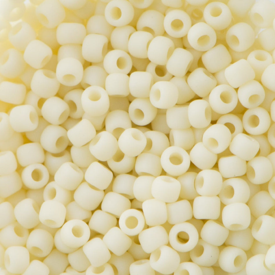 11/0 TOHO ROUND Opaque Frosted Light Beige Seed Bead (8g)