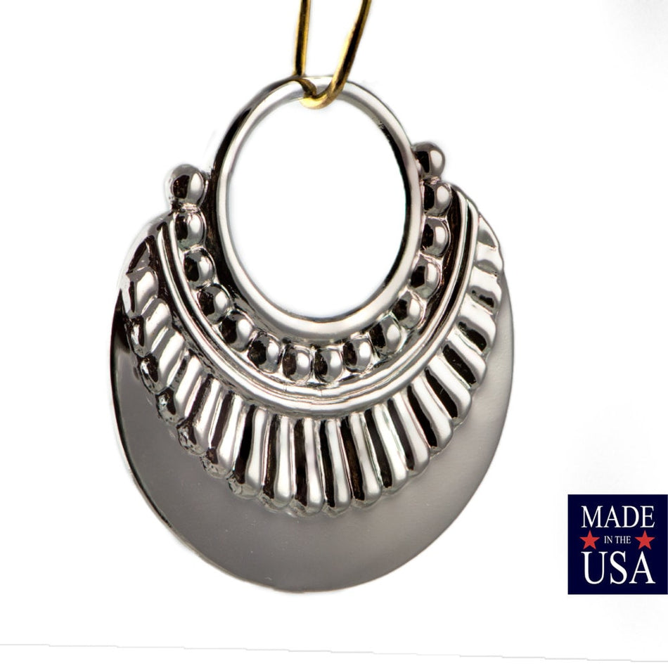 Shiny Silver Plated Open Loop Hoop Tribal Pendant (4) mtl403R