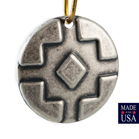 1 Hole Silver Ox Southwestern Drop / Pendant 17mm (6) mtl486D