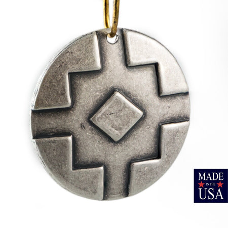 1 Hole Silver Ox Southwestern Drop / Pendant 25mm (4) mtl474E