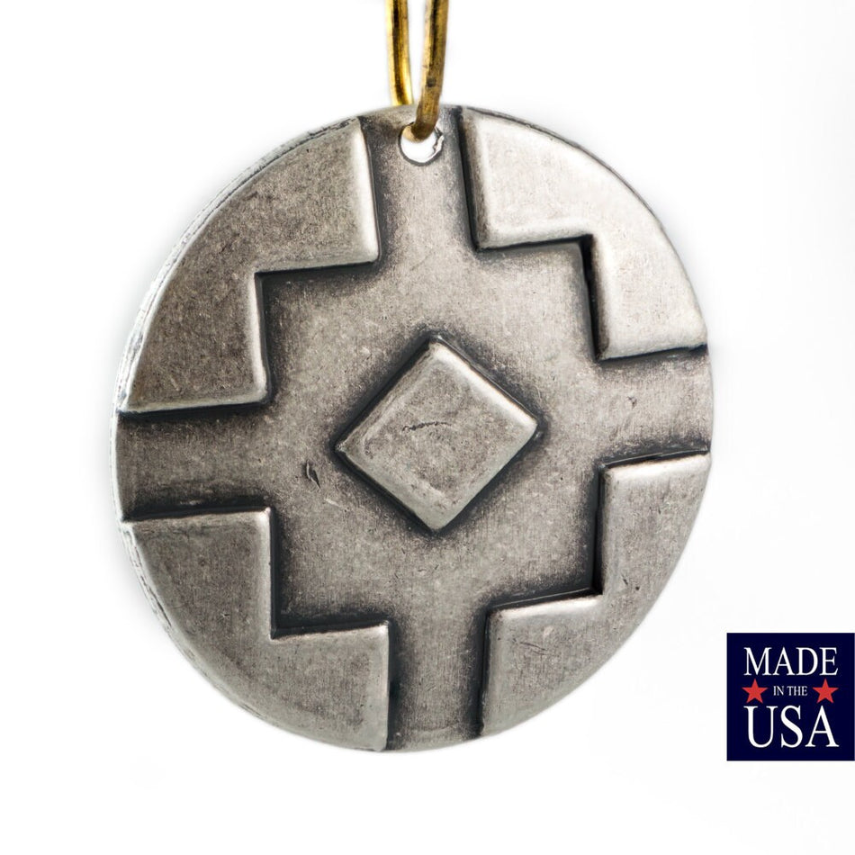 1 Hole Silver Ox Southwestern Drop / Pendant 25mm (4) mtl474E