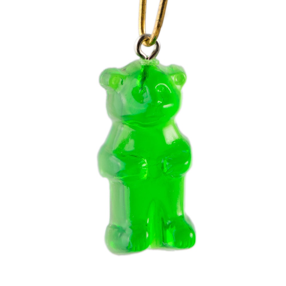 Green Gummi Bear Charms Drops (4) chr152E
