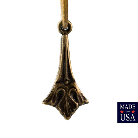 1 Loop Brass Ox Etched Deco Charm Drop 15x7mm (6) mtl499B