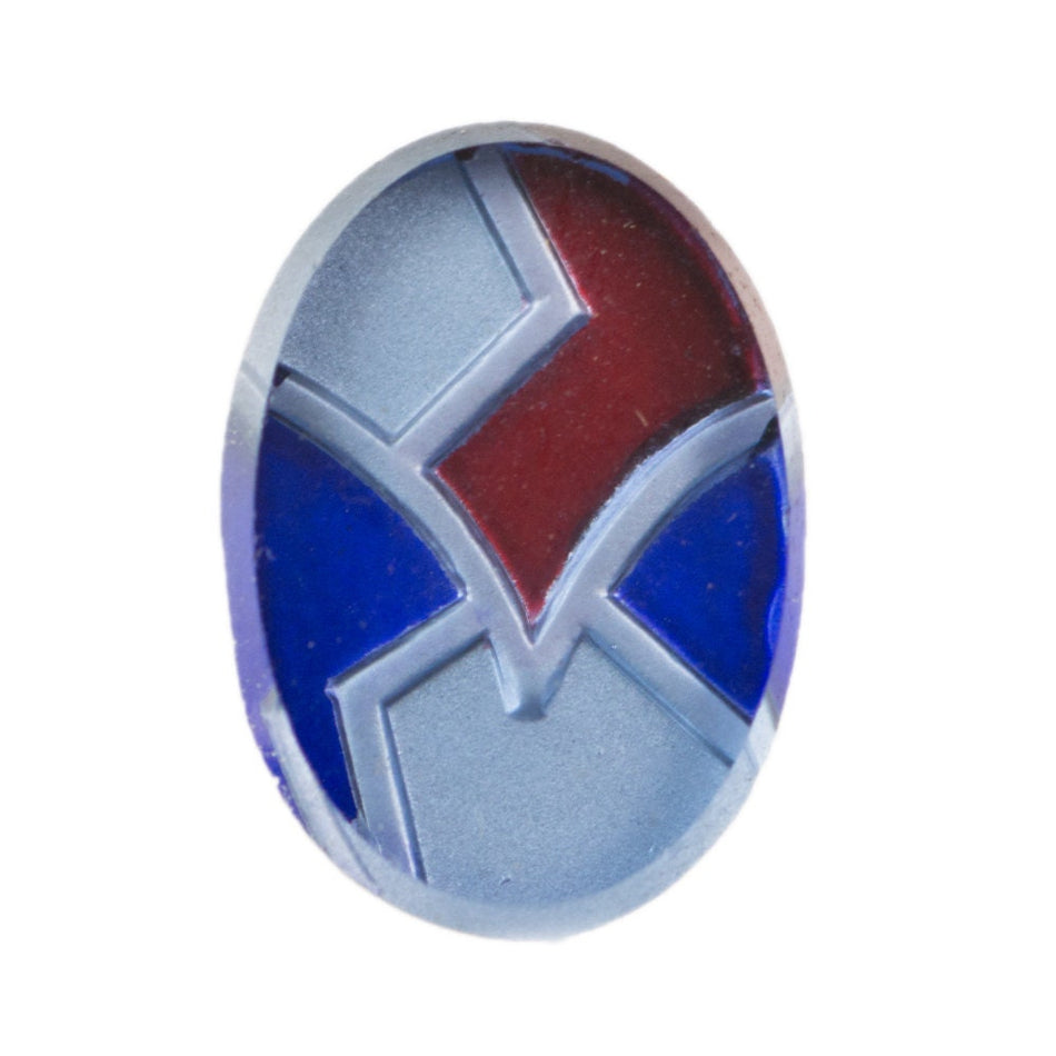 Vintage Red Blue Silver Glass Cabochon 18x13mm (2) cab871A