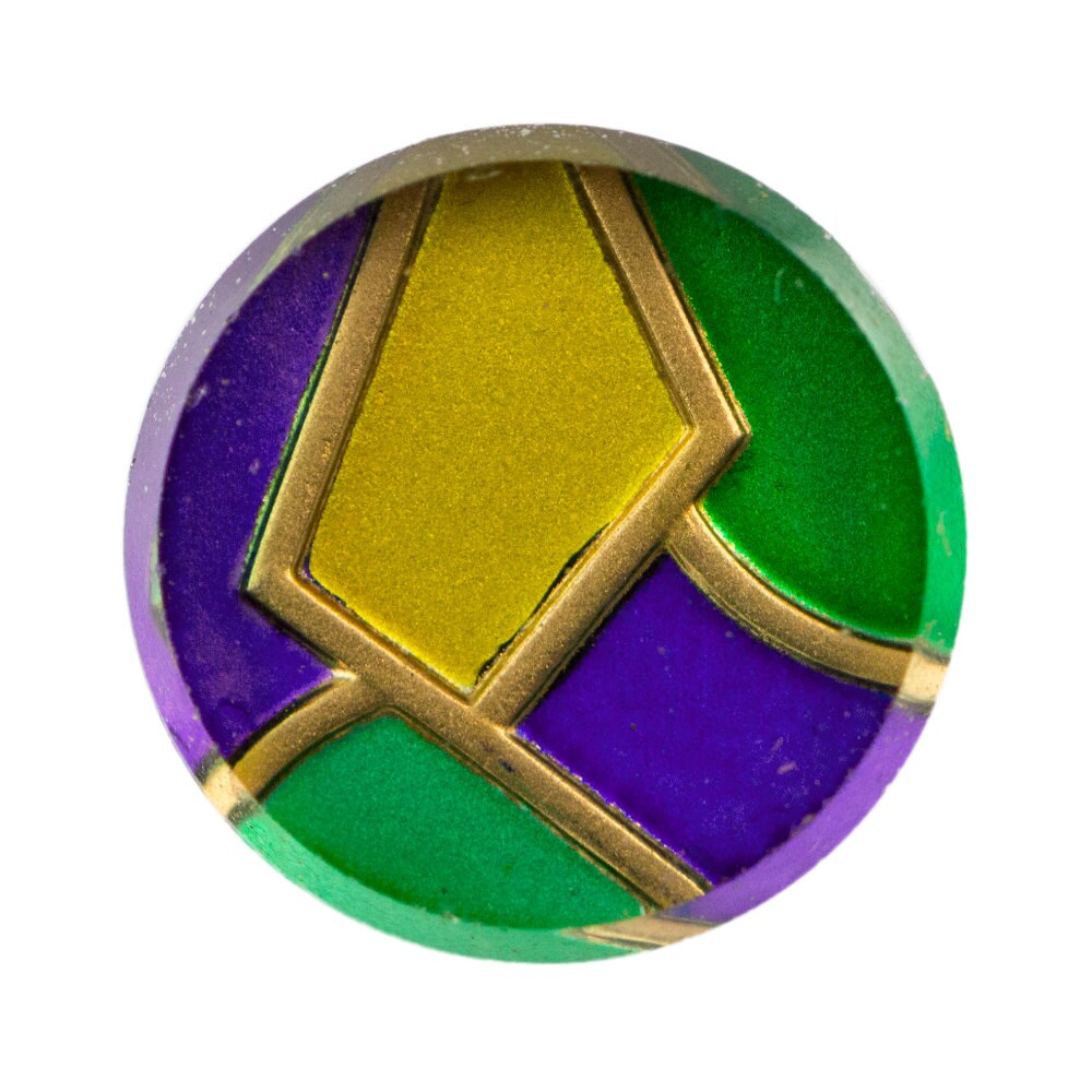 Vintage Green Purple Yellow Glass Cabochon 18mm (2) cab876A