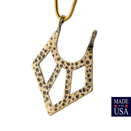 2 Loop Brass Ox Plated Hammered V Pendants Drops (6) 24x18mm mtl182D