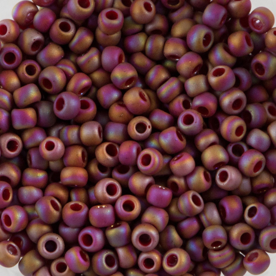 11/0 TOHO ROUND Semi Glazed Rainbow Dark Red Seed Bead (8g)