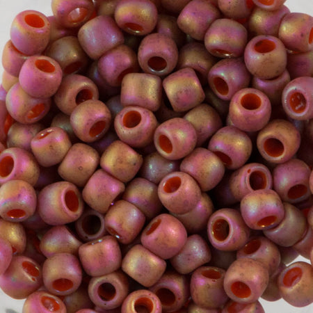8/0 TOHO ROUND Semi Glazed Rainbow Orange Seed Bead (8g)