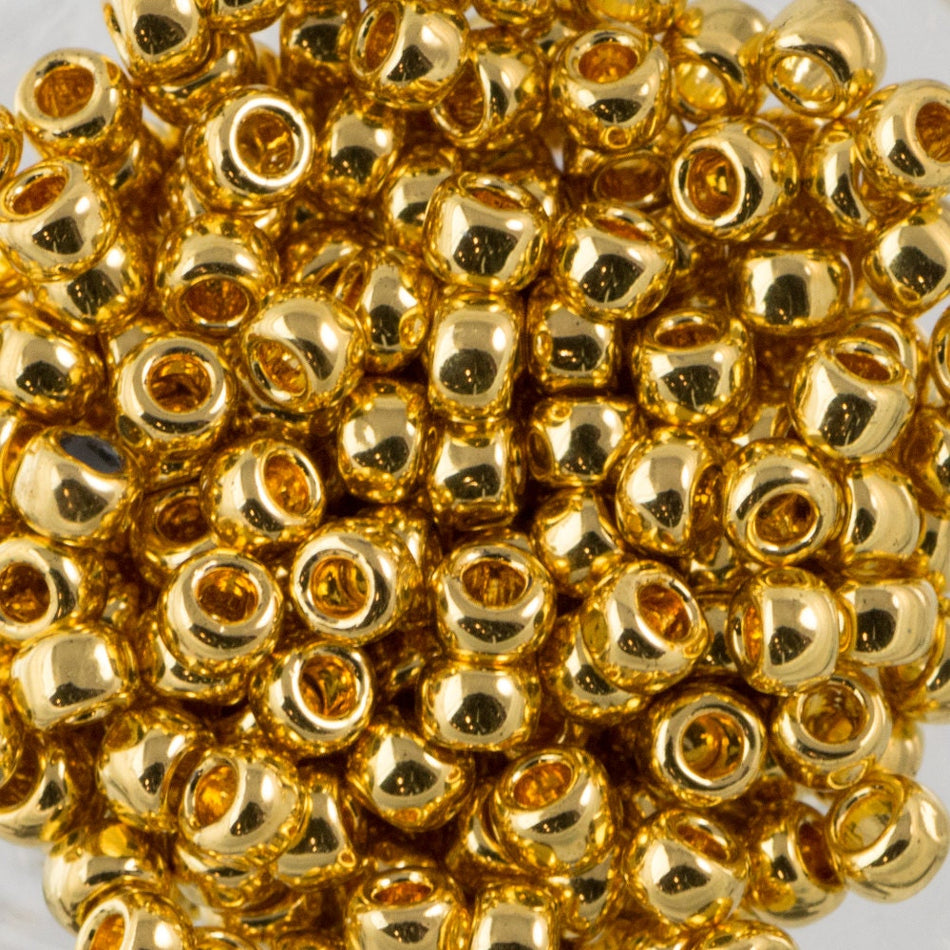 8/0 TOHO ROUND Metallic 24K Gold Plated Seed Bead (8g)