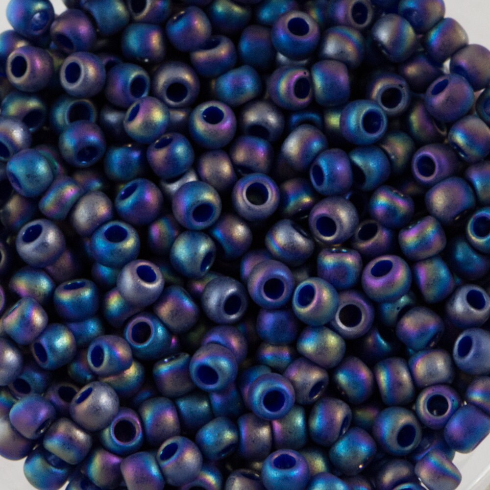 11/0 TOHO ROUND Semi Glazed Rainbow Navy Blue Seed Bead (8g)