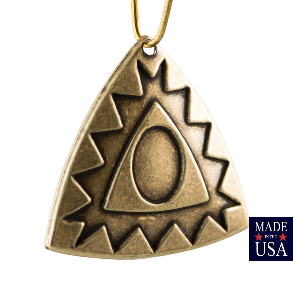 1 Hole Brass Ox Southwestern Drop / Pendant with Setting 27mm (4) mtl485C