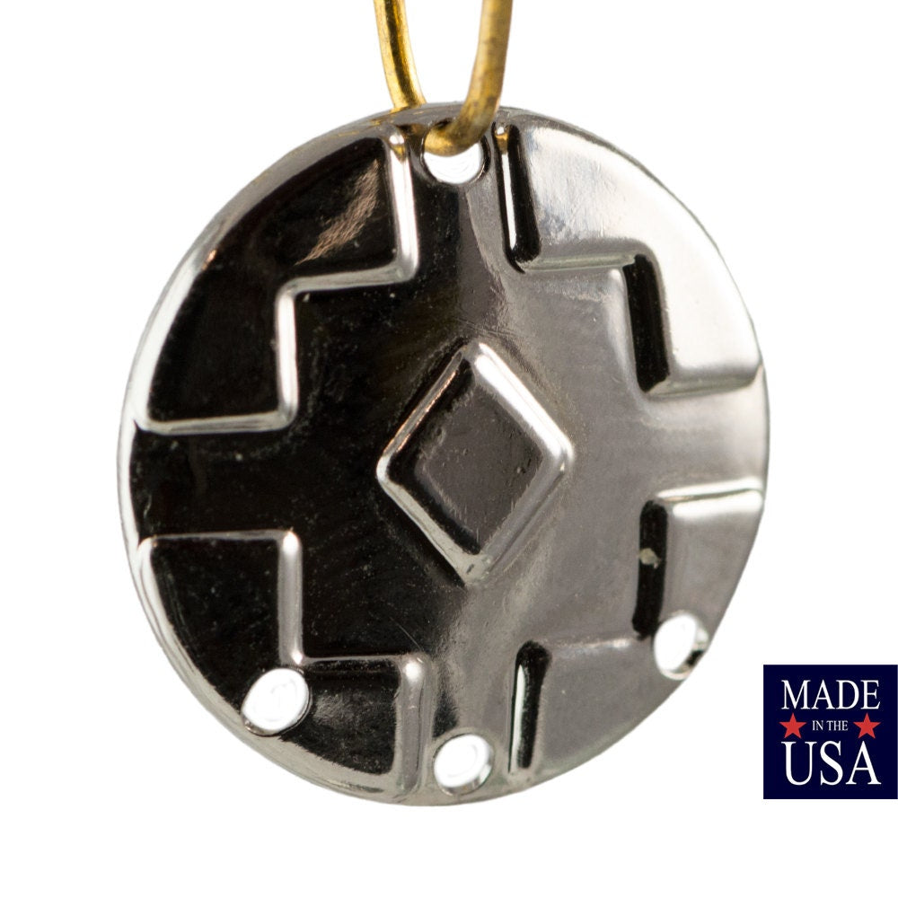 4 Hole Silver Plated Southwestern Drop / Pendant 17mm (6) mtl486G