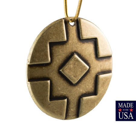 1 Hole Brass Ox Southwestern Drop / Pendant 25mm (4) mtl474B