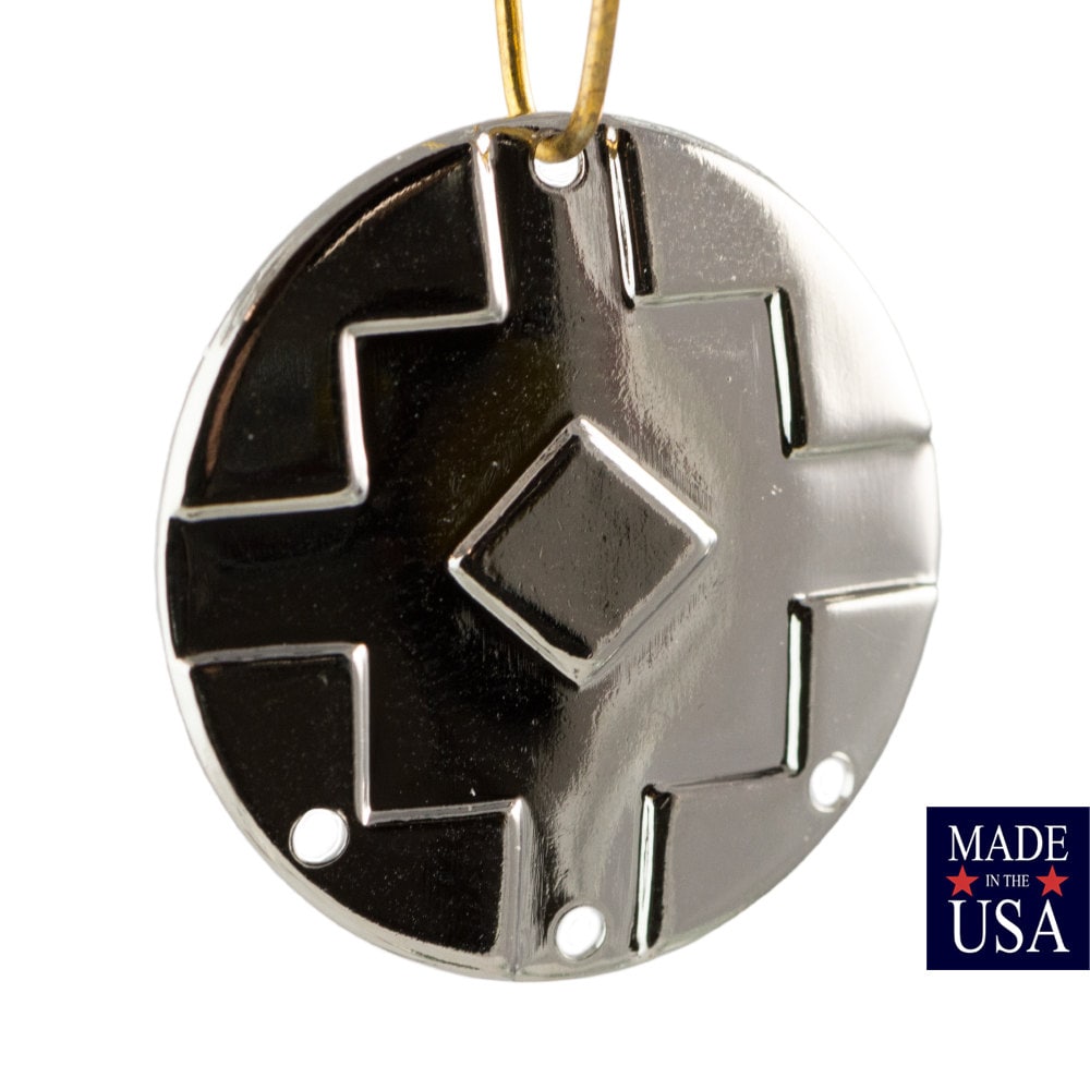 4 Hole Silver Plated Southwestern Drop / Pendant 25mm (4) mtl474G